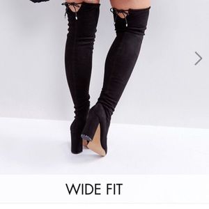ASOS Over The Knee Pointy Toe Heel Boots